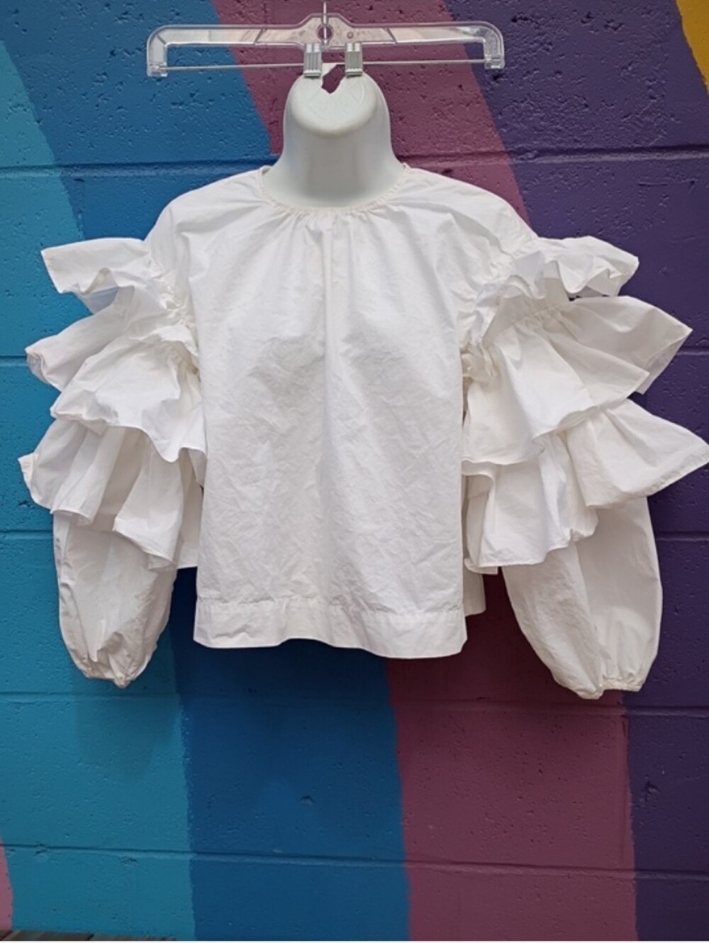 Ulla Johnson Ruffle Sleeve Cotton Blouse sz 2